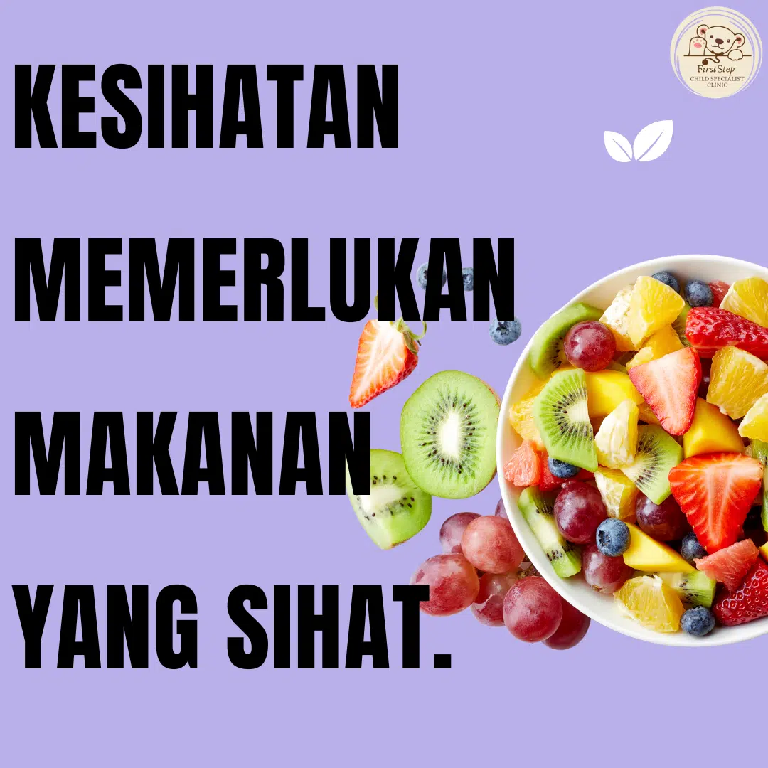 Kesihatan memerlukan makanan yang sihat.