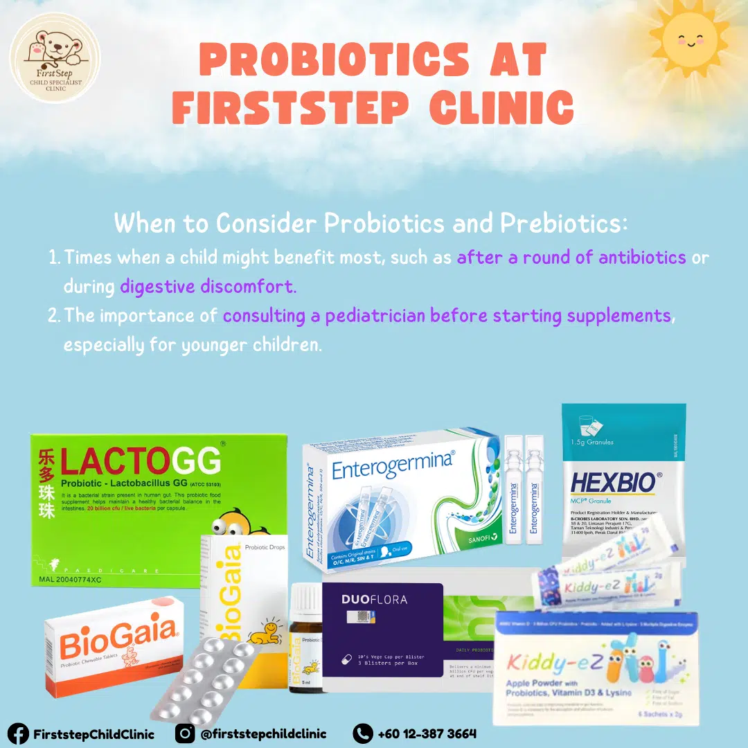 Probiotics and prebiotics for kids