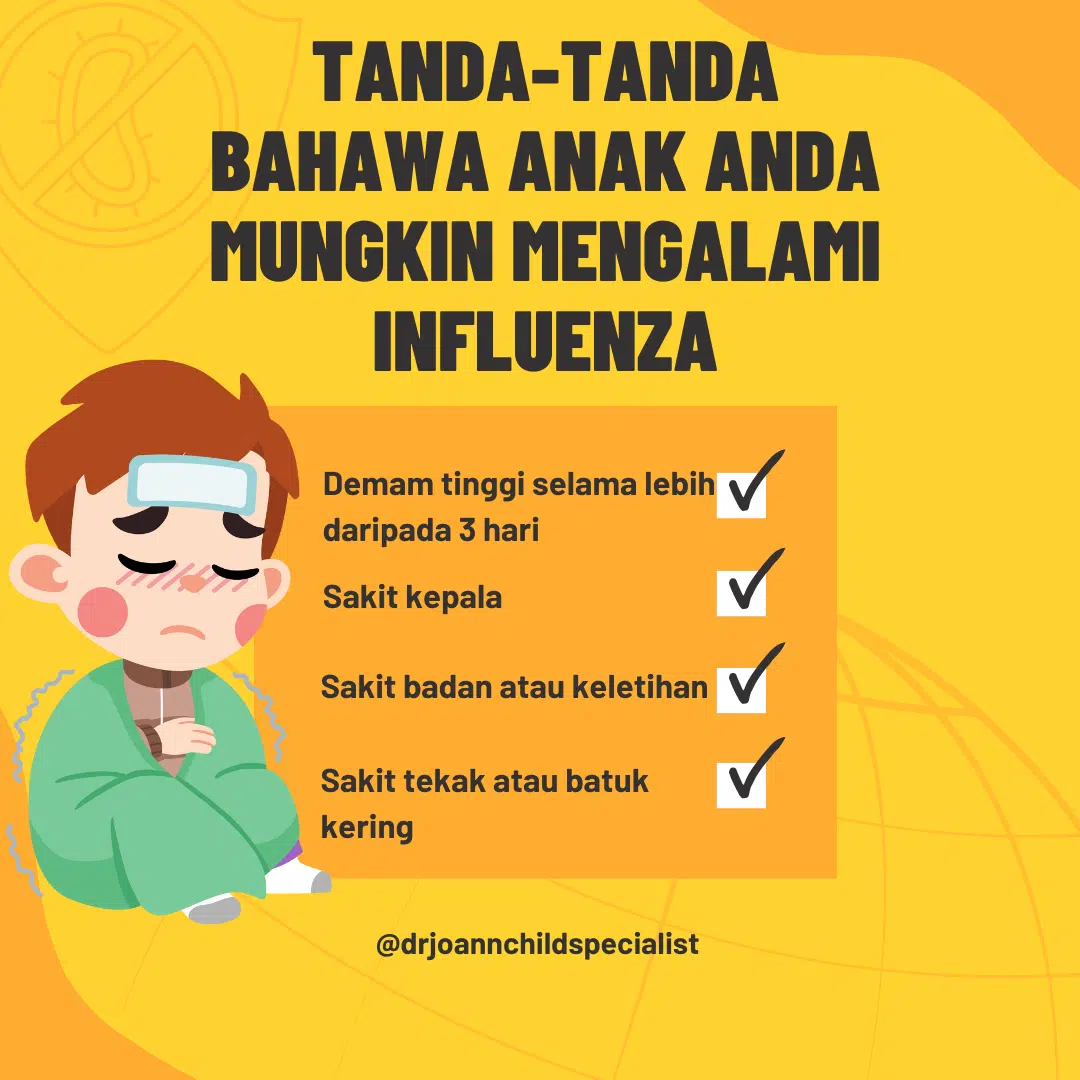 Tanda-tanda bahawa anak anda mungkin mengalami influenza