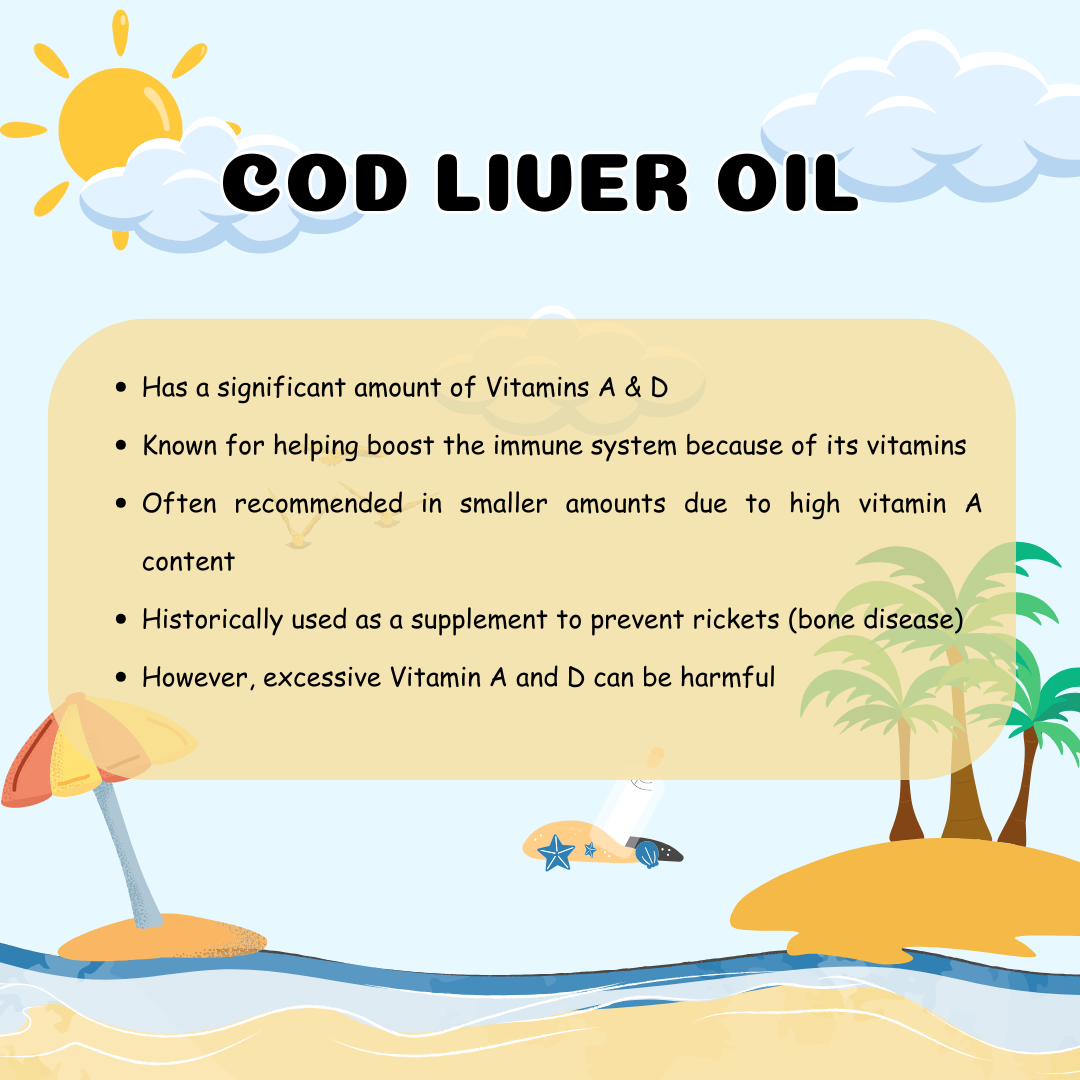 Cod liver oil and fish oil