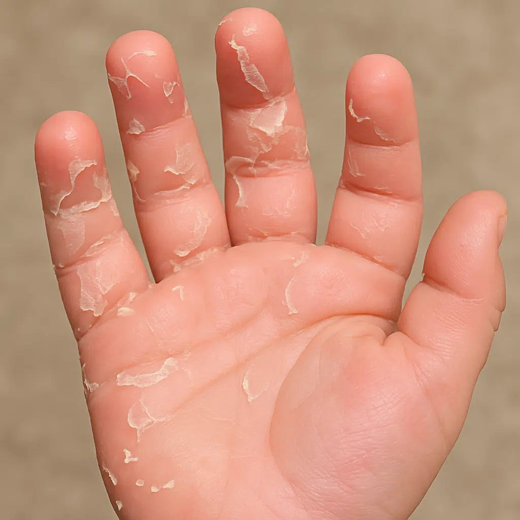 Skin peeling after hfmd