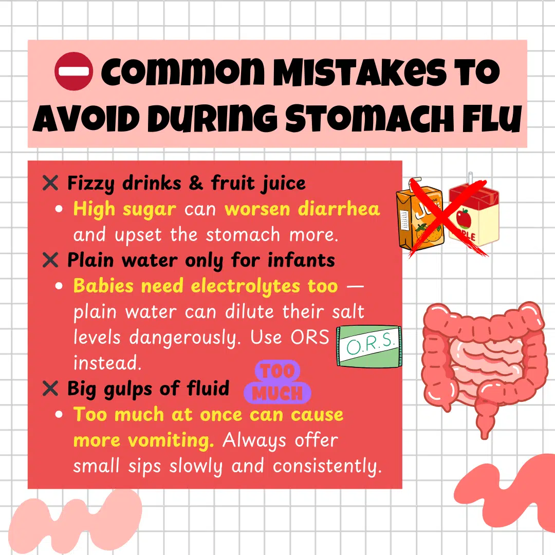 common mistakes to avoid during stomach flu
