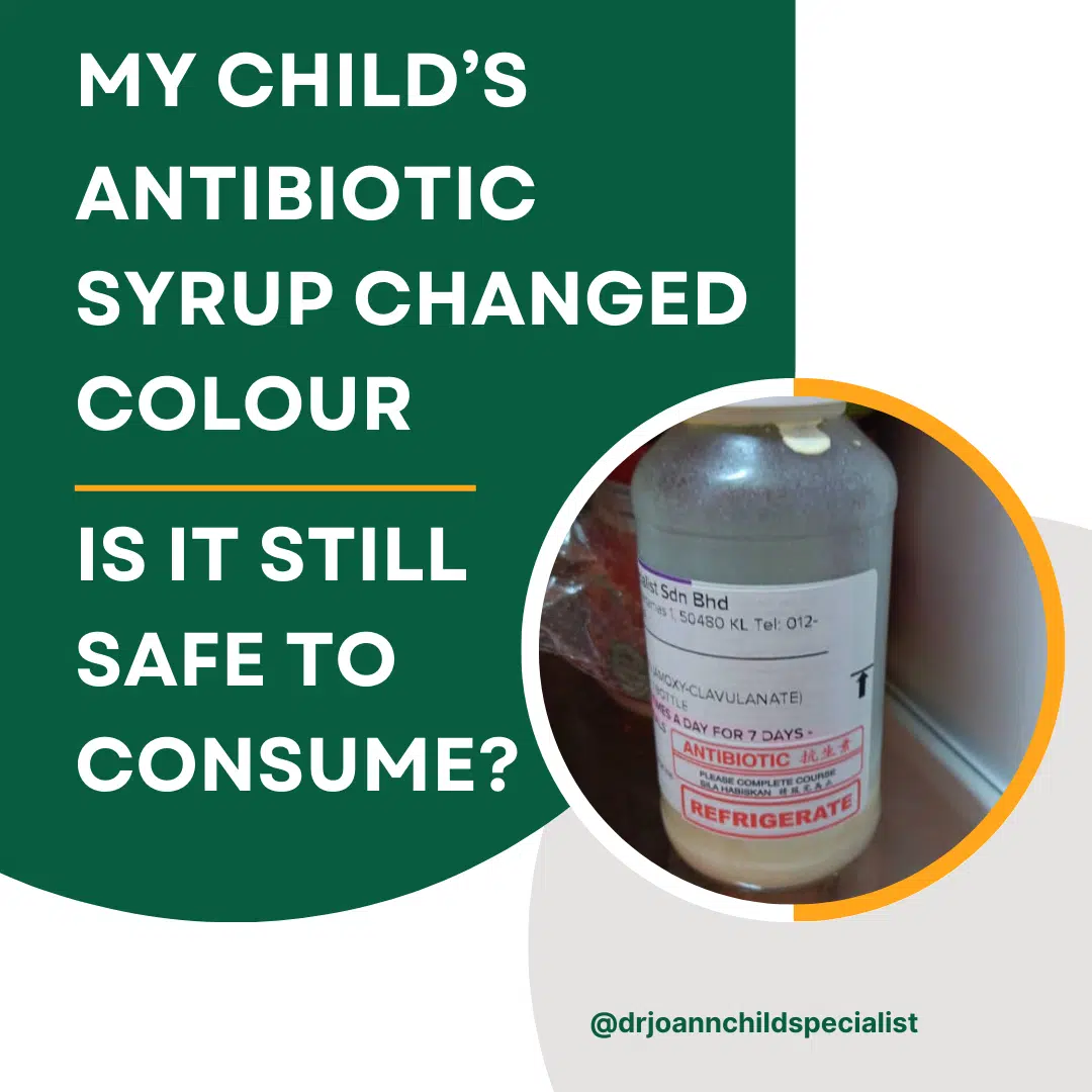 Antibiotics that have changed in colour