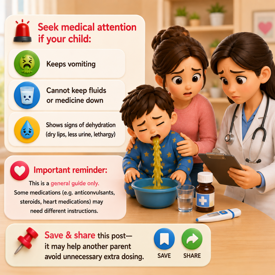 your child vomited after taking medicine